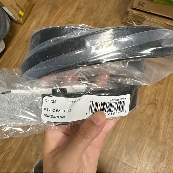 Coach Signature Buckle Belt 25 Mm MSRP $128 Silver Black Size Large NEW - Picture 5 of 5